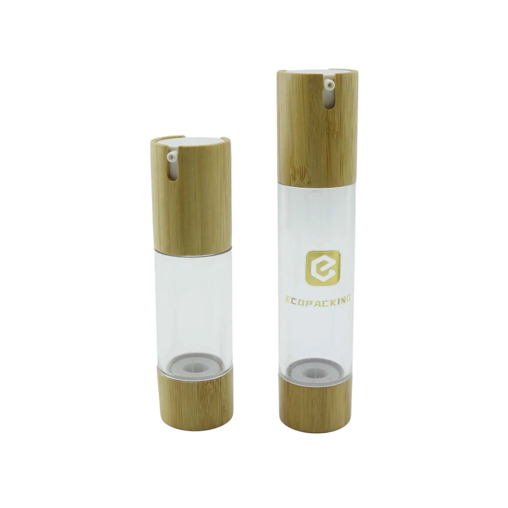 High Quality Plastic Bottle 15ml 30ml 50ml 100ml Bamboo Airless Pump Bottle for Cosmetic - 图片 5