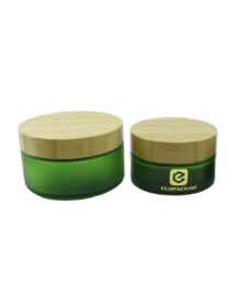 Customized Glass Jar 5ml 15ml 30ml 50ml 100ml 200ml Frosted Glass Jar with Bamboo Lid