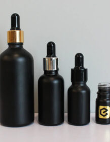 Luxury 5ml 10ml 20ml 30ml 50ml 100ml 120ml Empty Matte Black Serum Glass Bottle with Dropper for Skin Care Essential Oil