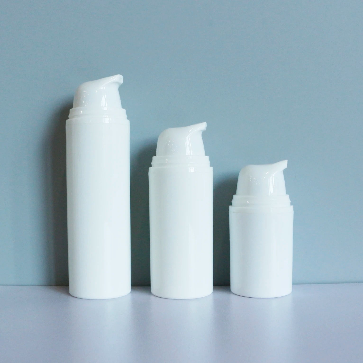 Travel-Size White Cosmetic Lotion Pump Airless Bottle 15ml 30ml 50ml Plastic Bottle for Eye Cream BB Serum Packaging - 图片 2