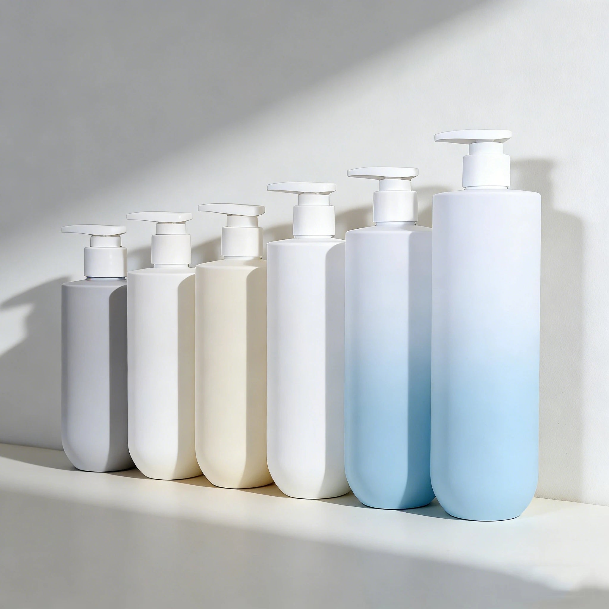 OEM 500ml White HDPE Plastic Bottle Pump Horizontal Handle Base for Face Cream Cleanser Shampoo Conditioner Silk Screen - 图片 4