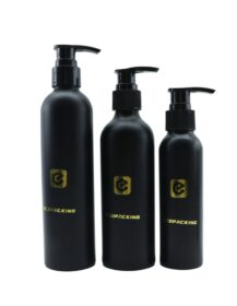 Wholesale Matte Black 50ml 100ml 250ml Aluminum Oil Bottle with Pump for Cosmetic