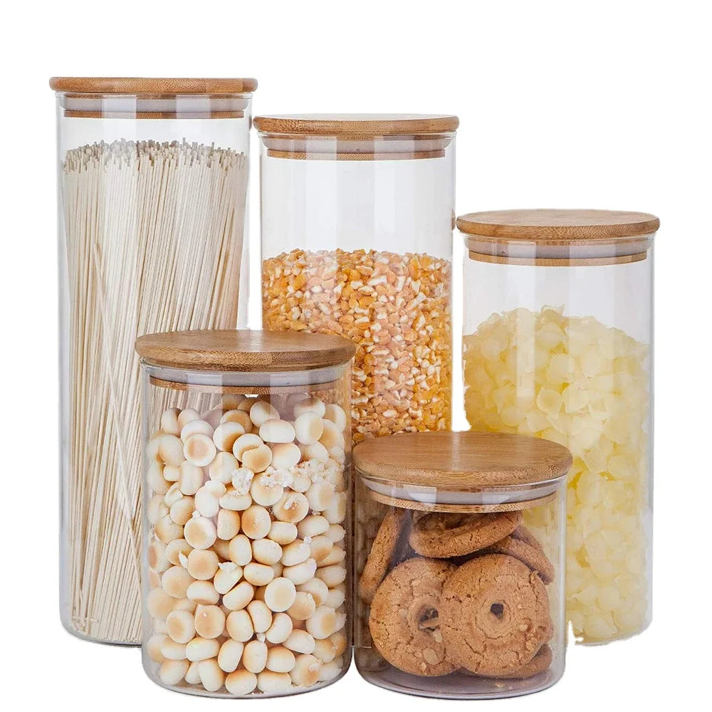 Kitchen Glass Storage Jar Set 6.5cm Diameter Cookie Candy Honey Food Glass Storage Jar - 图片 6