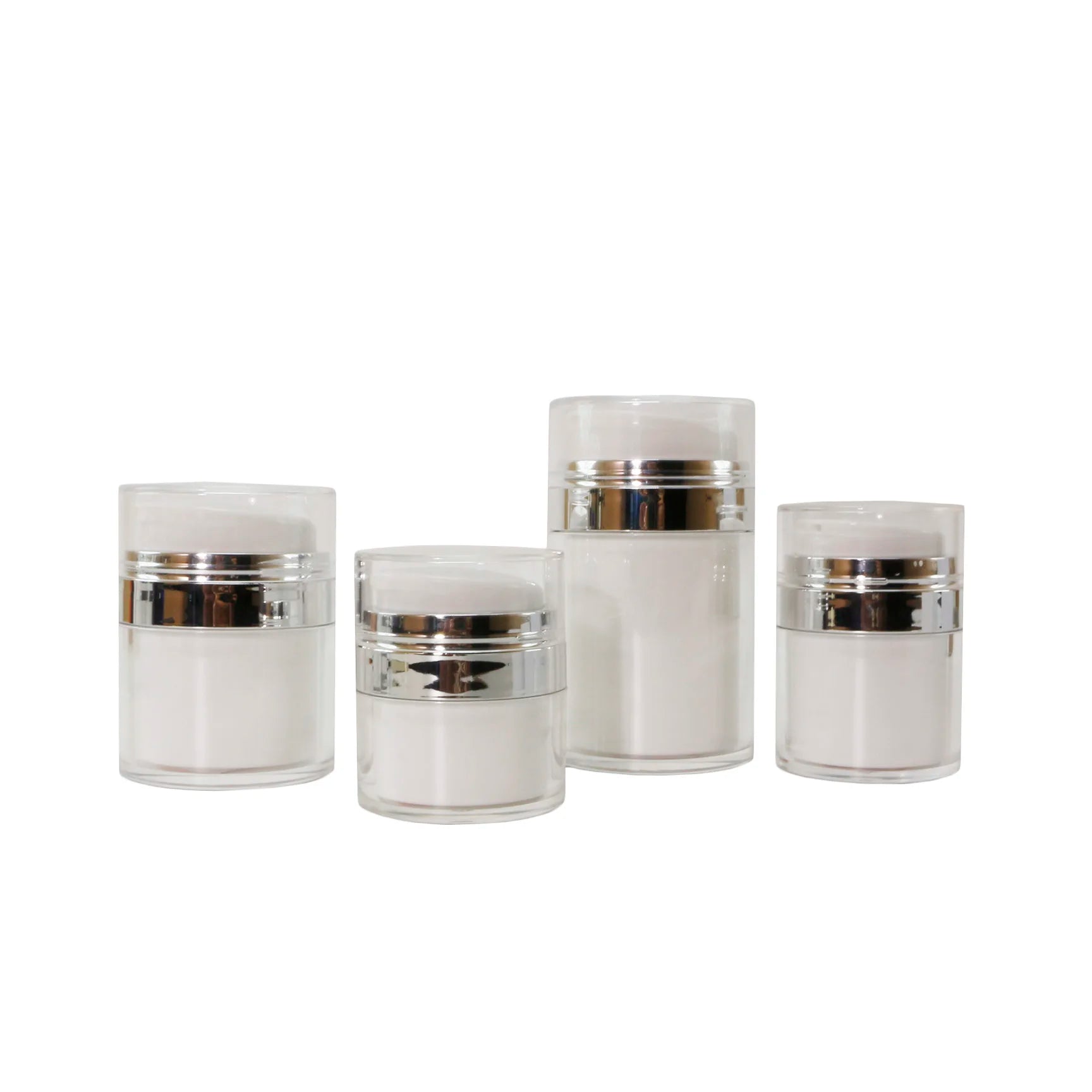 New Luxury 15ml 30ml 50ml Press Airless Cosmetic Facial Packaging Plastic Airless Pump Cream Jar - 图片 2