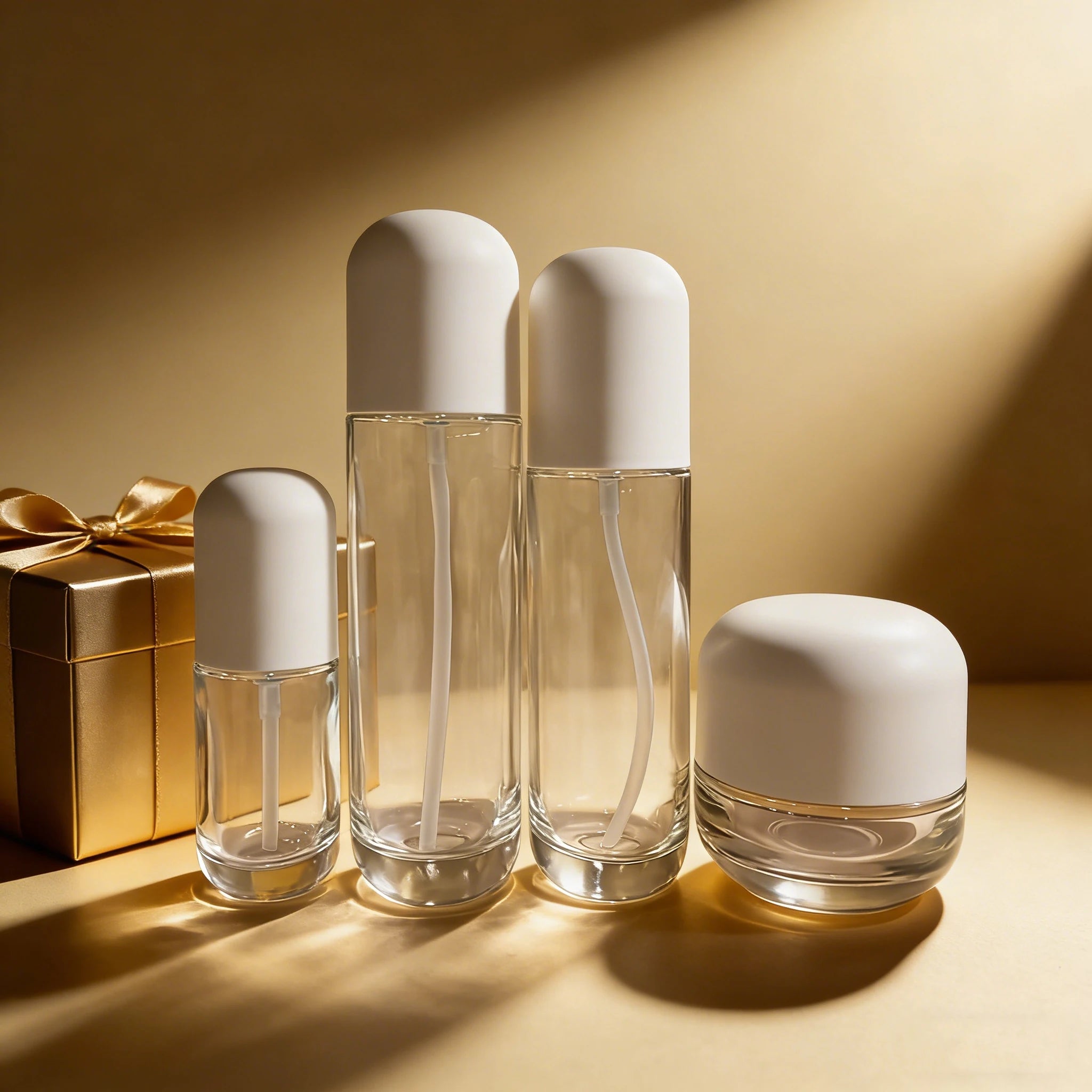 Luxury Skincare Packaging 50g 100g Cream Jar 30ml 50ml 100ml Lotion Cosmetic Glass Pump Bottle for Makeup Container