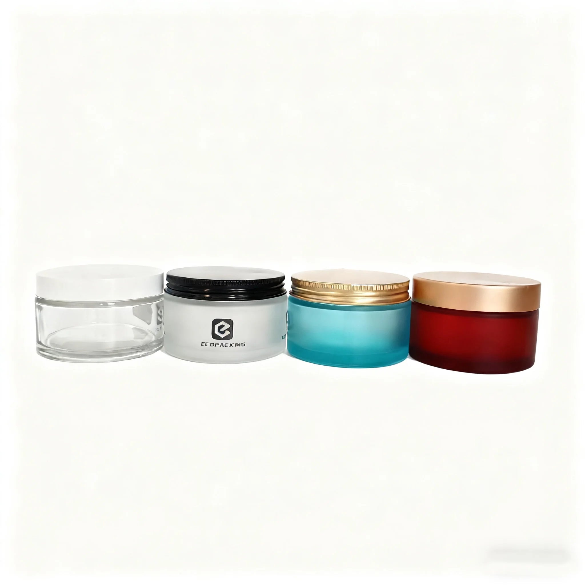 200g 200ml clear Frosted Body Butter Jars Glass Jars with Plastic Aluminum Lids for Cosmetics - 图片 3