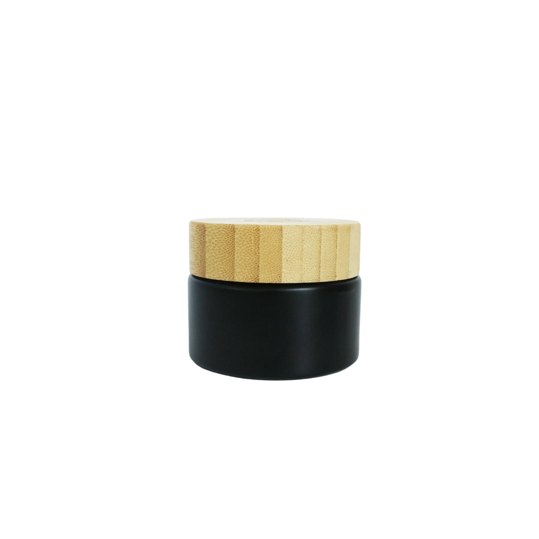 5g 15g 30g 50g 100g 200g Luxury Eco Friendly Matte Black Glass Cosmetic Cream Jar Container with Wooden Bamboo Lid for Skin Care - 图片 2