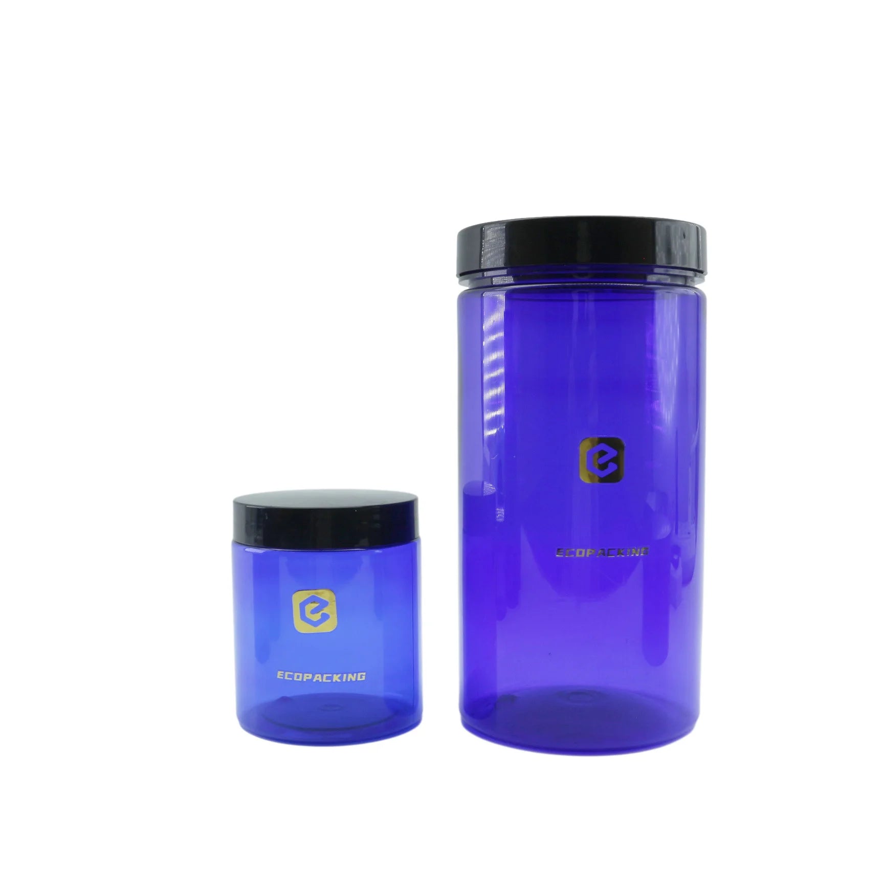 Wholesale 1oz 2oz 4oz 8oz 16oz 32oz Blue PET Plastic Facial Care Jars Recyclable Cosmetic Packing for Hair - 图片 3