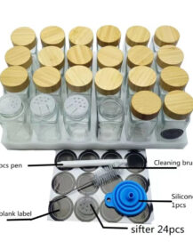 Eco Friendly Food Containers Glass 120ml 4oz Spice Storage Jars Set Kitchen Supplies