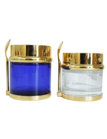 30g 50g 80g Wide Mouth Empty Glass Cosmetic Jar with Lid Spoon Spatula for Face Cream Body Butter Balm Luxury