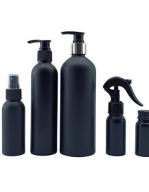 Empty Container 30ml 50ml 100ml 250ml 500ml Matte Black Aluminum Bottle with Screw Spray Pump Cap Lid for Liquid Soap M888