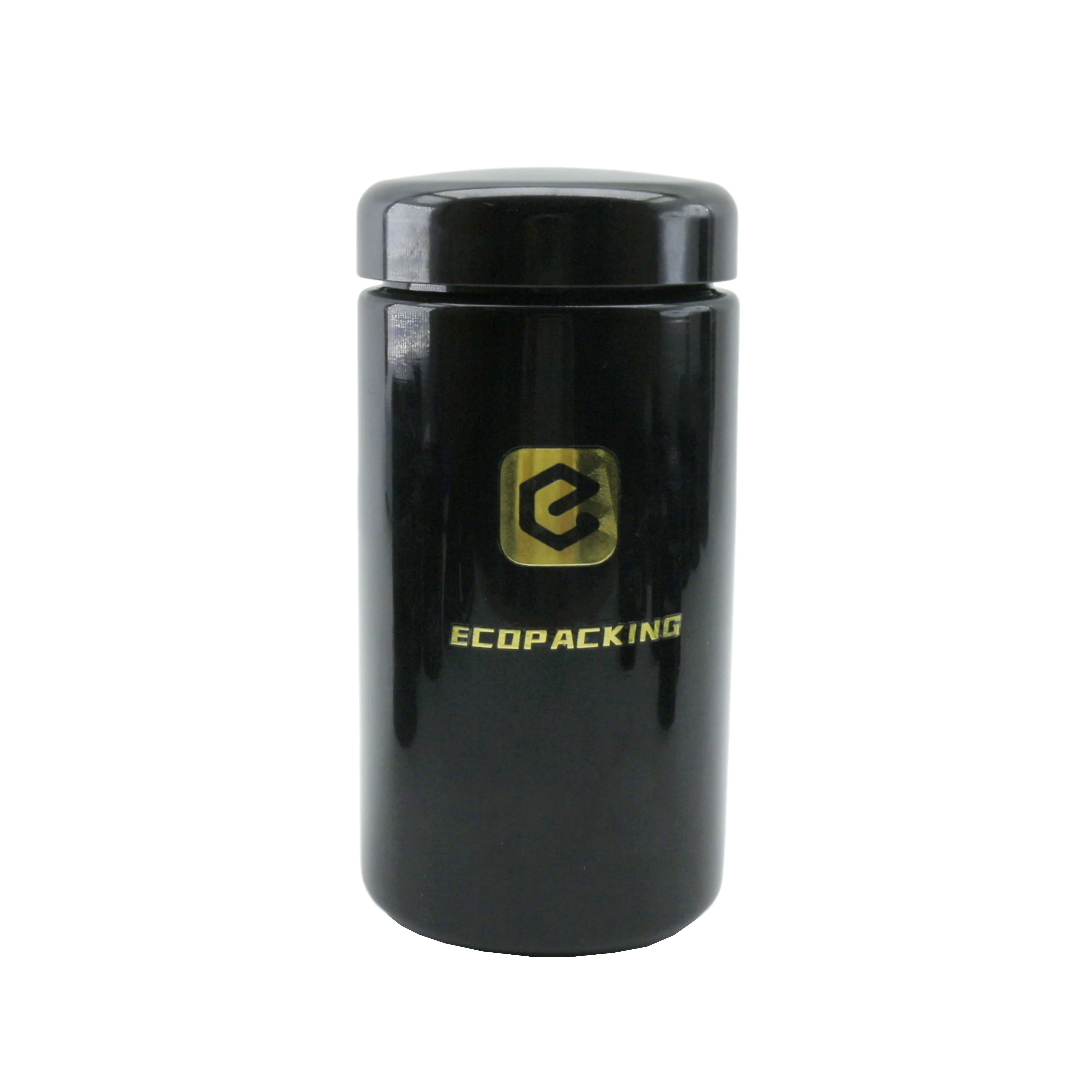 High End Jar for Uv Gel 5g 15g 30g 50g 100g 250g 500g 1000g Empty Black Uv Dark Violet Glass Jar - 图片 5