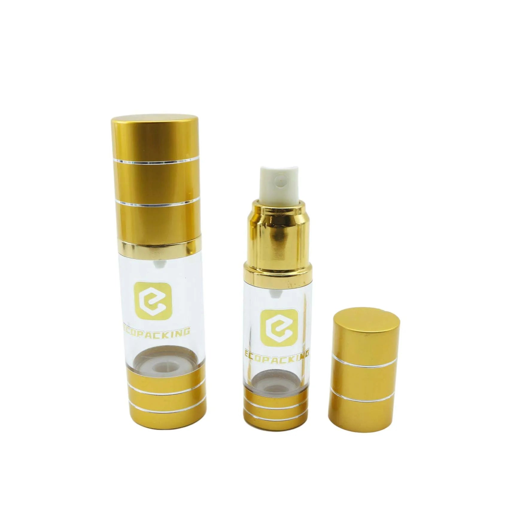 Wholesale Gold Airless Pump Bottle 15/30/50/80/100/120ml Plastic Vacuum Airless Bottle for Serum Lotion