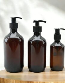 200ml 250ml 300ml 500ml 16oz Amber Shampoo Plastic  Bottle Lotion Pump Cosmetic Packaging D888