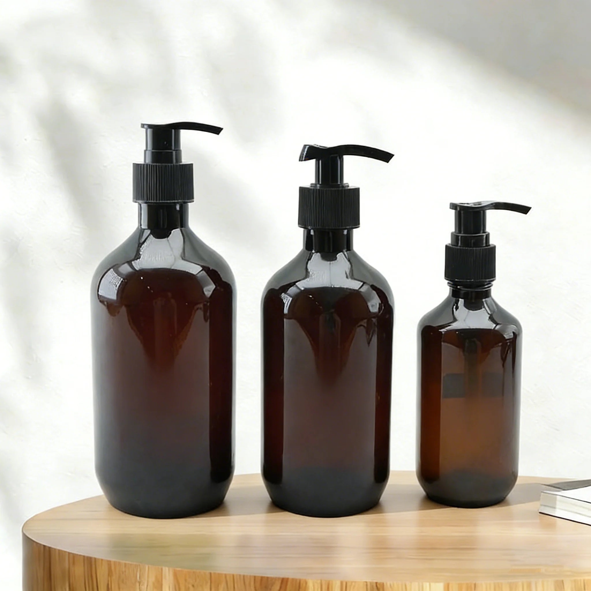 200ml 250ml 300ml 500ml 16oz Amber Shampoo Plastic Bottle Lotion Pump Cosmetic Packaging D888