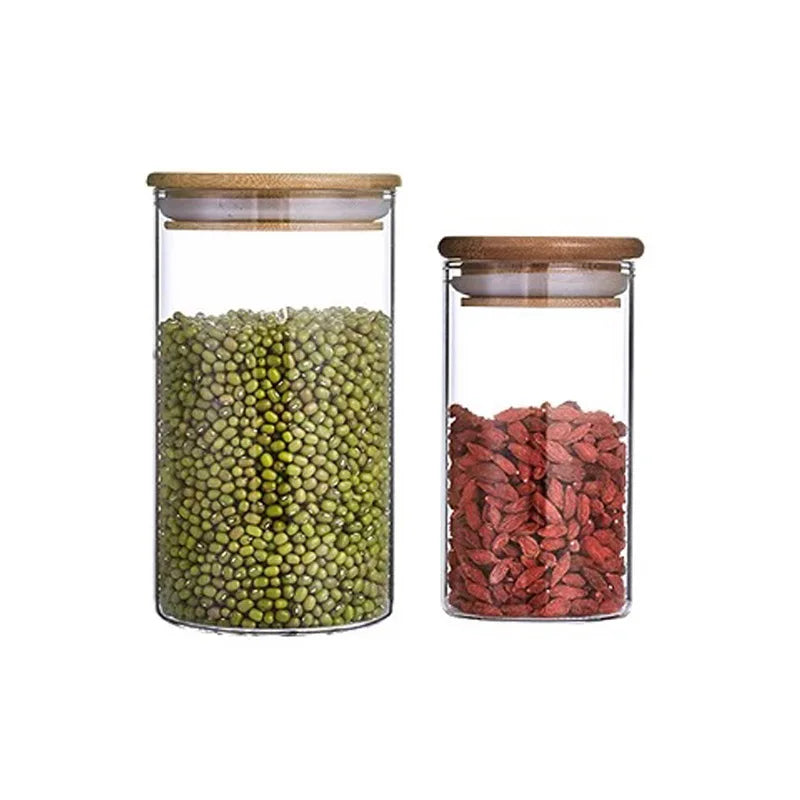 1oz 2oz 4oz 8oz 16oz Custom Borosilicate Glass Storage Food Jam Jars With Bamboo Wooden Lids - 图片 4