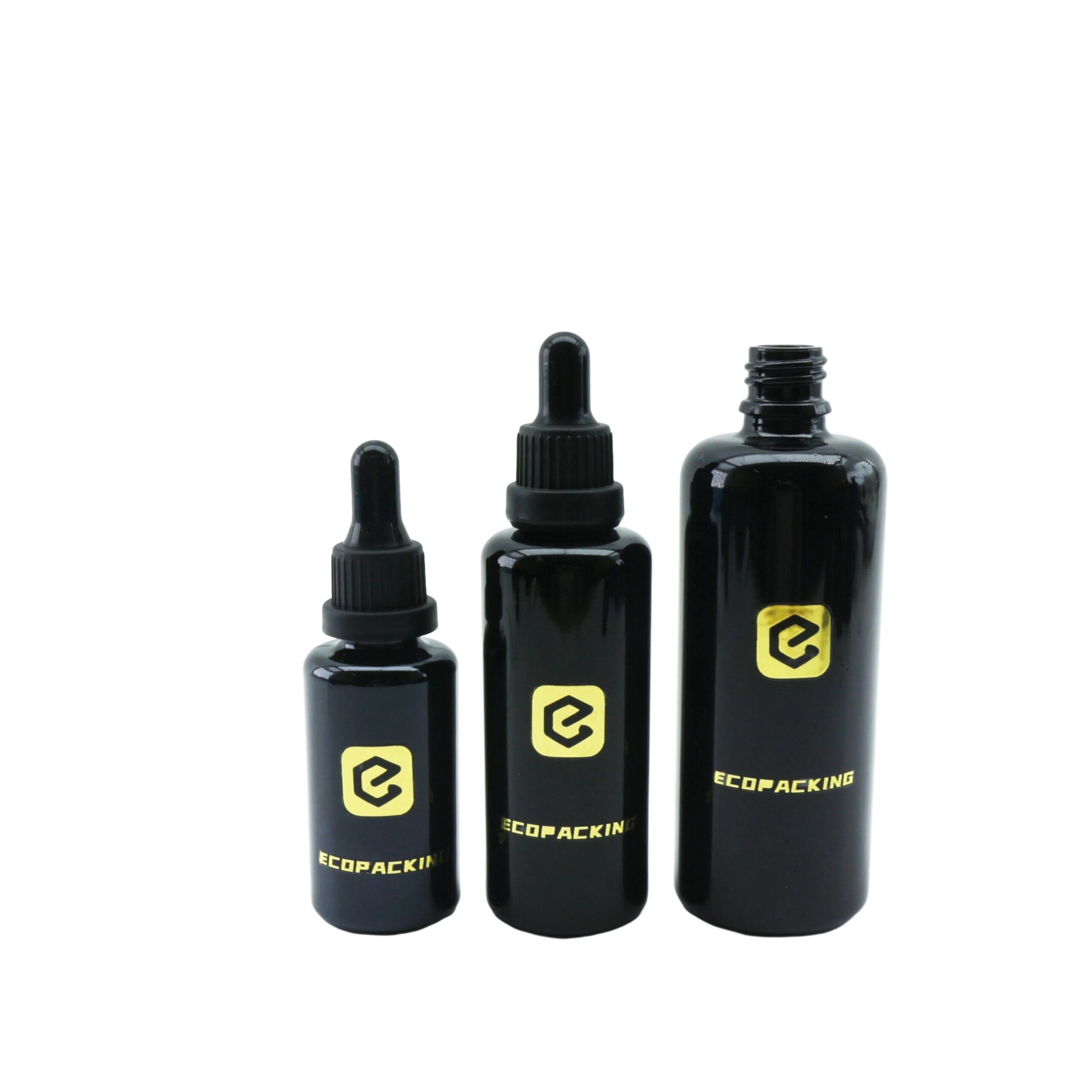 5ml 10ml 15ml 20ml 30ml 50ml 100ml 200ml Black UV Dark Violet Glass Bottle Cosmetic Lotion Essential Oil Dropper Bottle - 图片 2