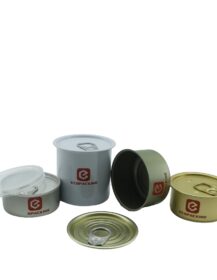 Empty Metal Tin Can Empty Tuna Can Sardine Tinplate Cans with Pull Ring Lid and Plastic Lid