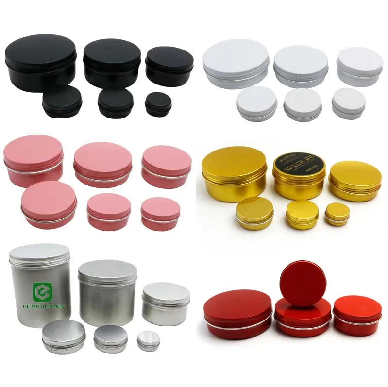 Custom Printed Aluminum Tin 1oz 2oz 3oz 4oz 5oz 6oz Metal Aluminum Candle Tin Can Jars - 图片 6