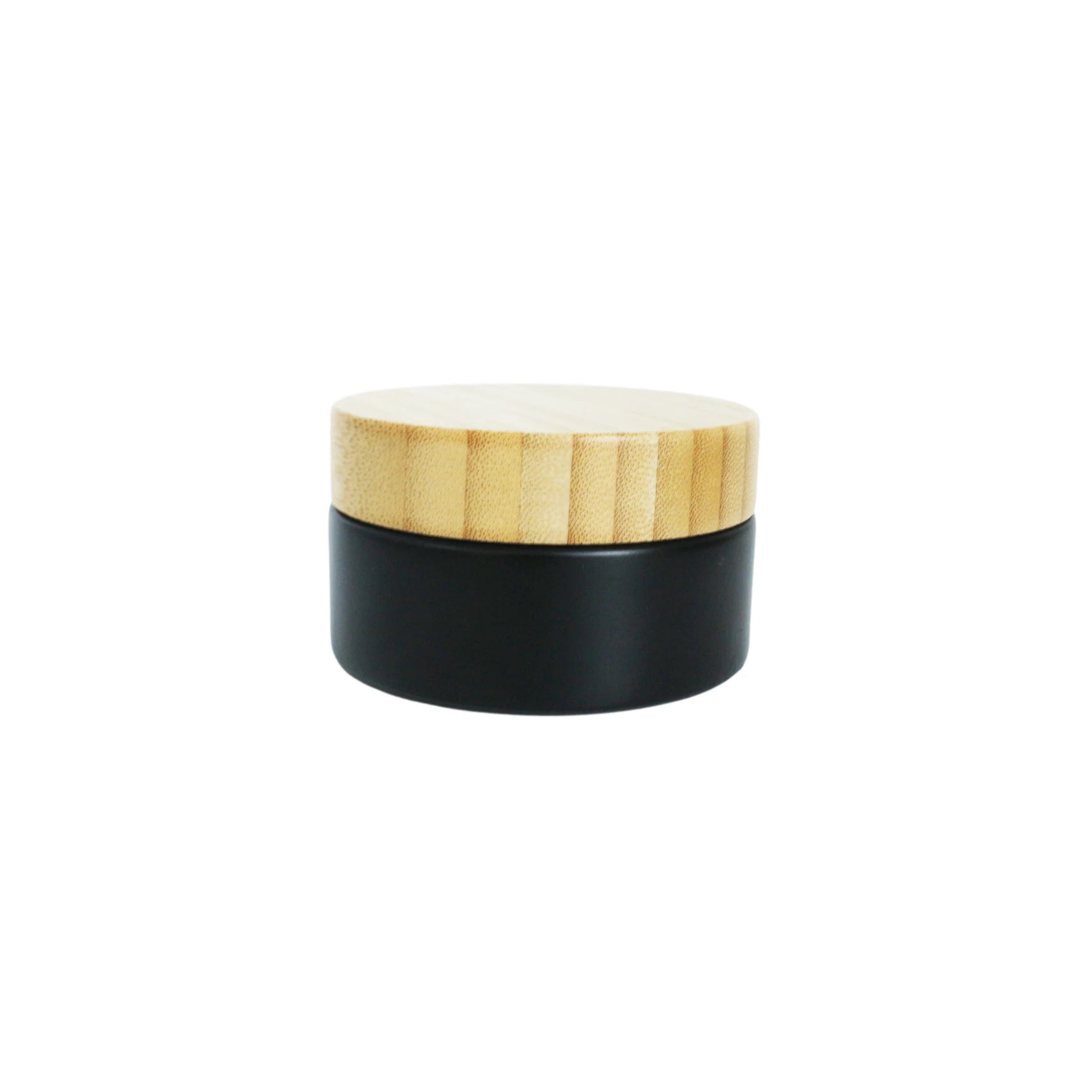 5g 15g 30g 50g 100g 200g Luxury Eco Friendly Matte Black Glass Cosmetic Cream Jar Container with Wooden Bamboo Lid for Skin Care - 图片 6