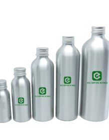 Empty Aluminum Cosmetic Packaging Water Lotion Bottle Metal Packaging 100ml 300ml 400ml 500ml Silver Alum Bottle With Screw Lid
