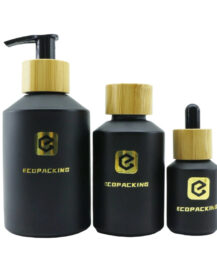 Slanted Shoulder 1oz 2oz 4oz Frosted Matte Black Glass Dropper Bottles 15ml 30ml Essential Oil Face Serum Dropper Pump Bottle