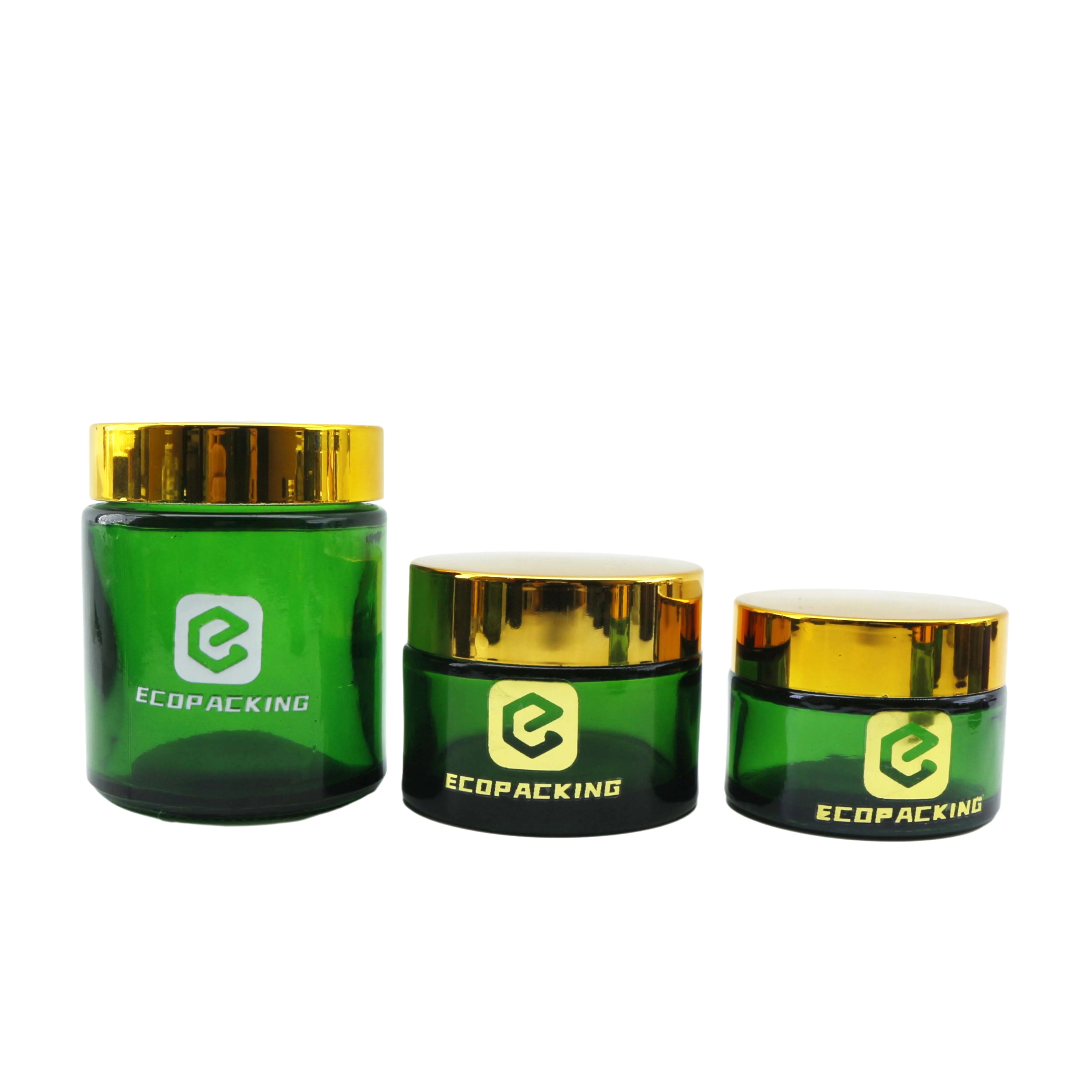Eco Green Glass Round Cream Jar with Screw Cap for Skincare Mascara & Eye Drops-20g/30g/50g Empty Jars - 图片 6