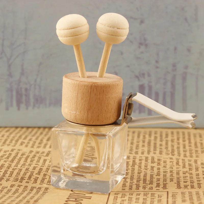 Custom 6ml 8ml Clear Glass Car Vent Empty Air Freshener Diffuser Perfume Oil Bottles With Metal Clip - 图片 4