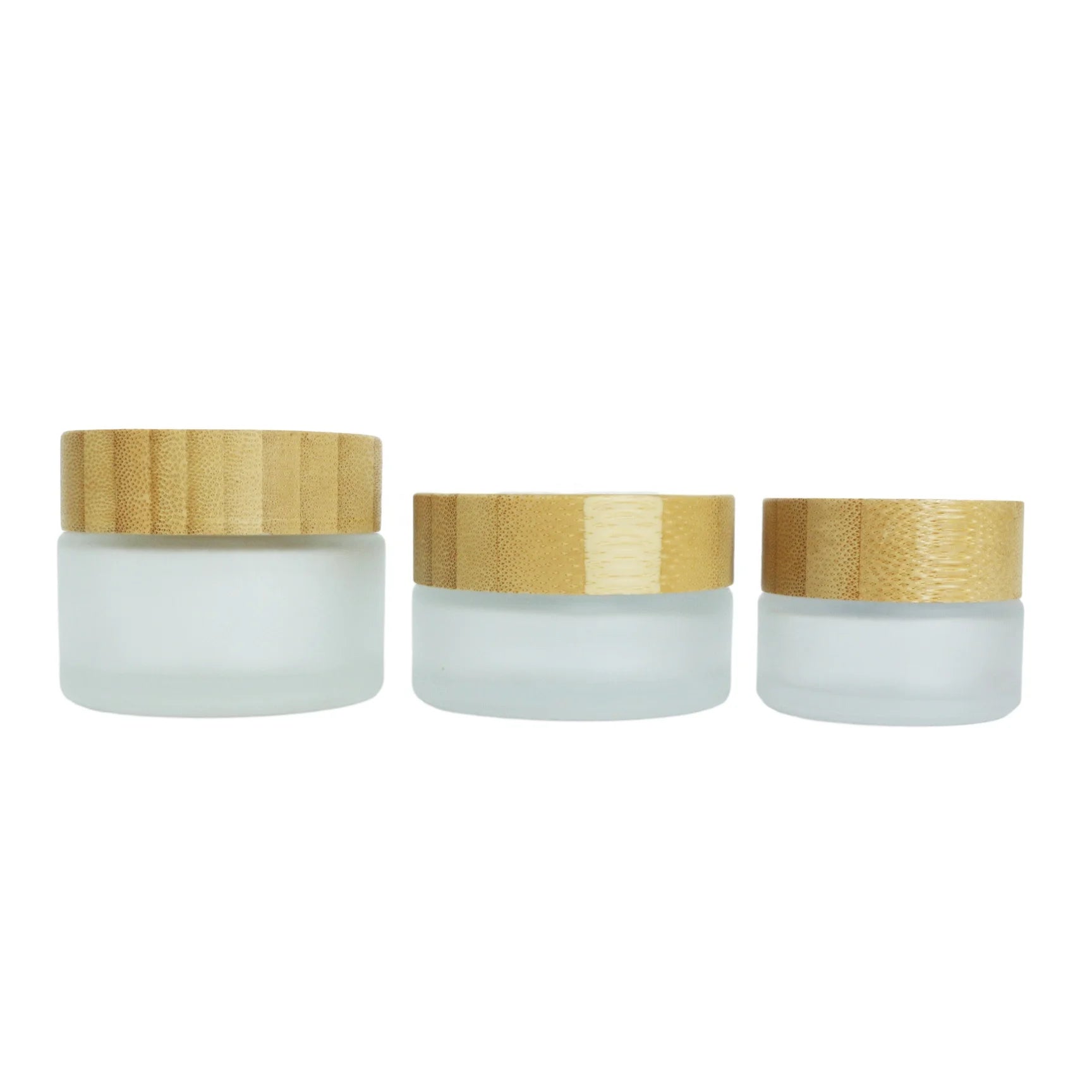 5ml 10ml 15ml 30ml 50ml 100ml 200ml Empty Luxury Custom Glass Jars with Bamboo Lids for Cosmetics Cream Beard Balm - 图片 6