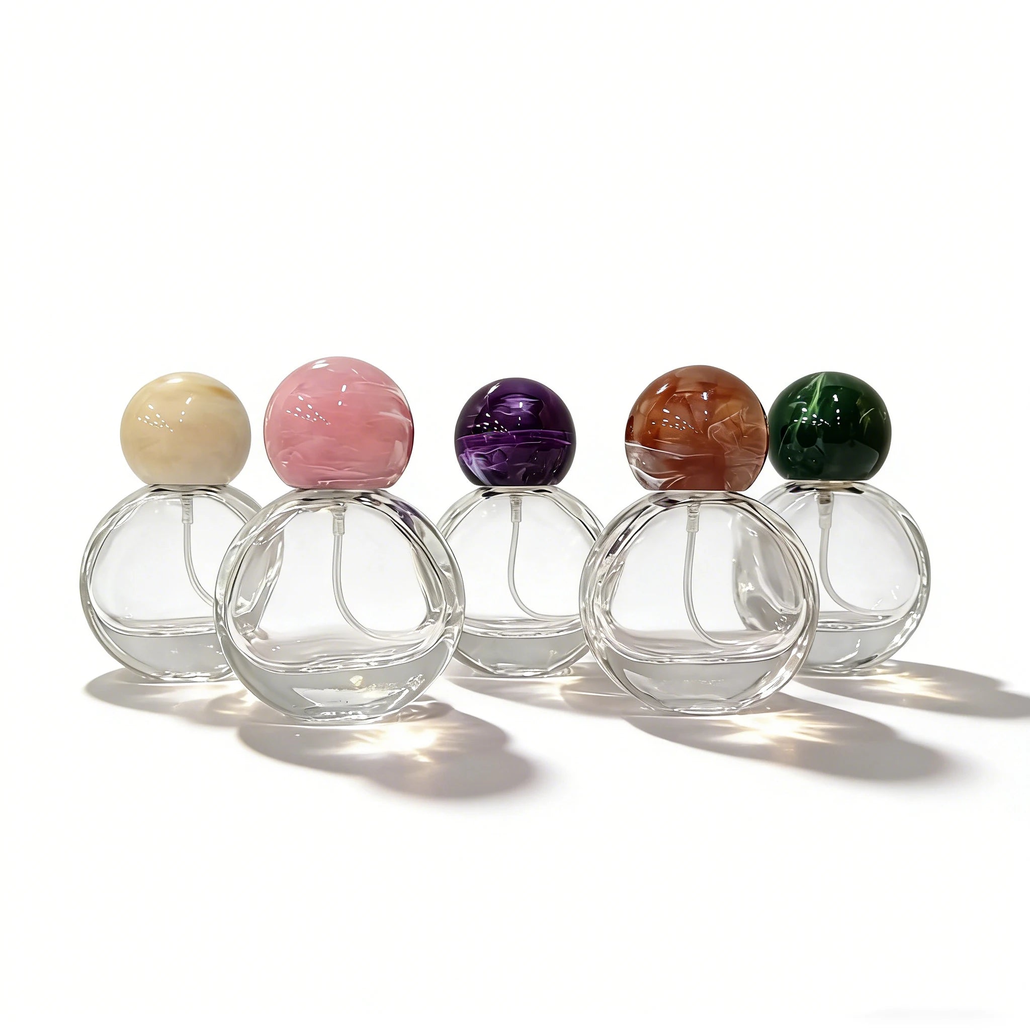 High Quality Transparent Empty Portable Perfume Atomizer 25ml Oval Shape Perfume Glass Bottles with Ball Cap - 图片 4
