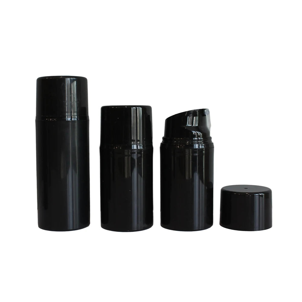 Luxury 30ml 50ml 80ml 100ml 120ml 150ml Black PP Plastic Airless Pump Lotion Serum Bottle for Skincare M888 - 图片 2