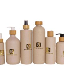 100ml 250ml 300ml 400ml 500ml Wheat Straw Plastic Pump Spray Shampoo Bottle Biodegradable Cosmetic Packaging Container