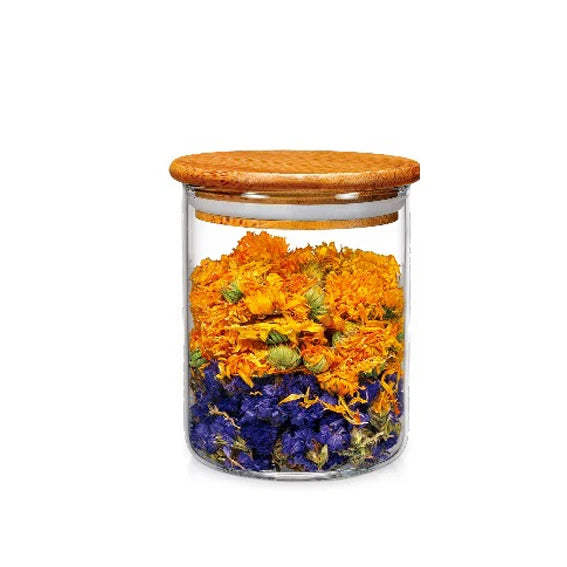 Transparent Large Glass Storage Jar with Bamboo Wooden Lid 6oz 8oz 10oz 16oz 32oz for Kitchen Food & Saffron Storage - 图片 6