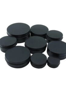 Empty Black 5ml 10ml 15ml 30ml 50ml 60ml 80ml 100ml 120ml 150ml 200ml 250ml Aluminum Cosmetic Tin for Lip Balm Jar