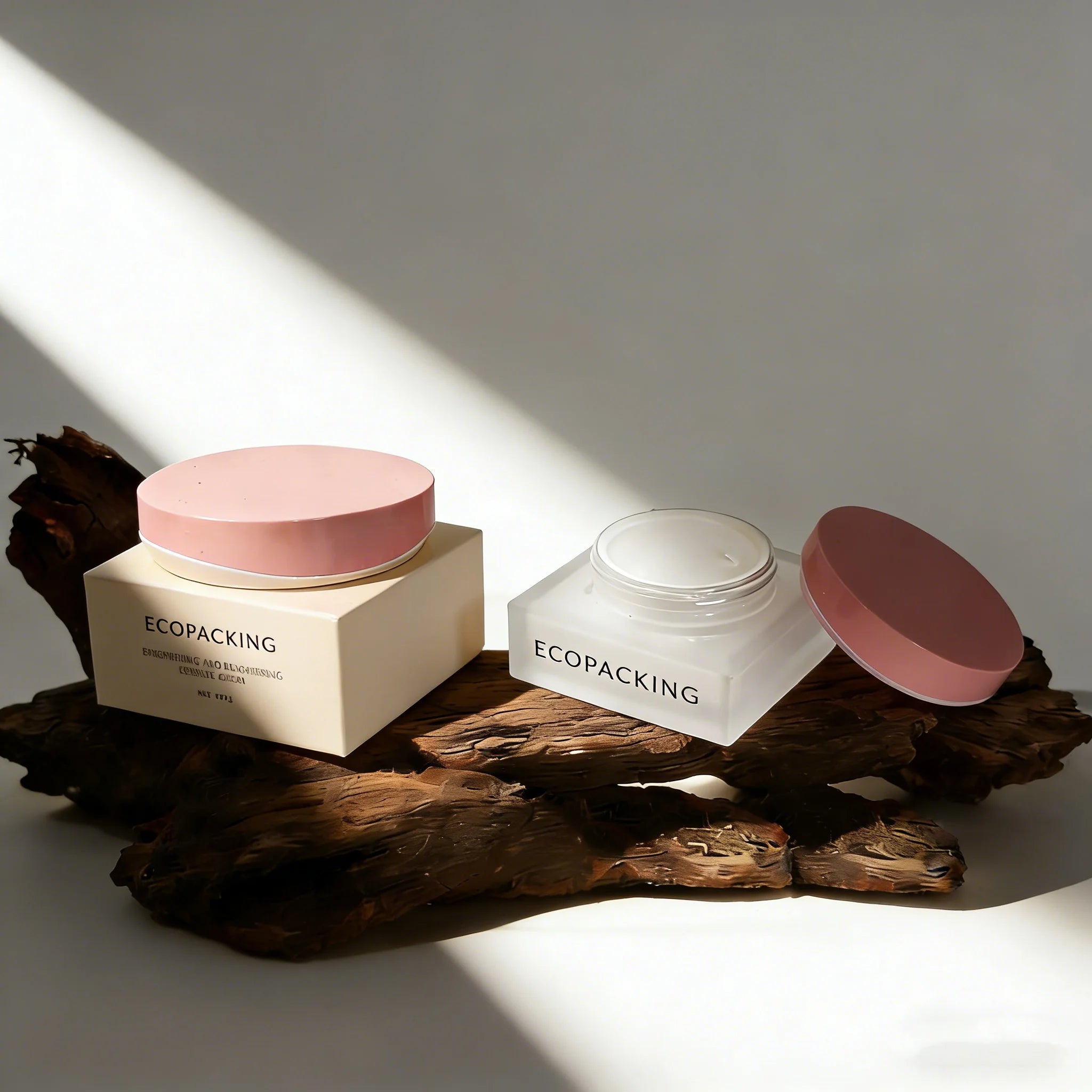 Wholesale Square Glass Jar 100g 200g New Model Frosted or Custom Color Glass Face Cream EYE Cream Jar Cosmetic Packaging - 图片 3