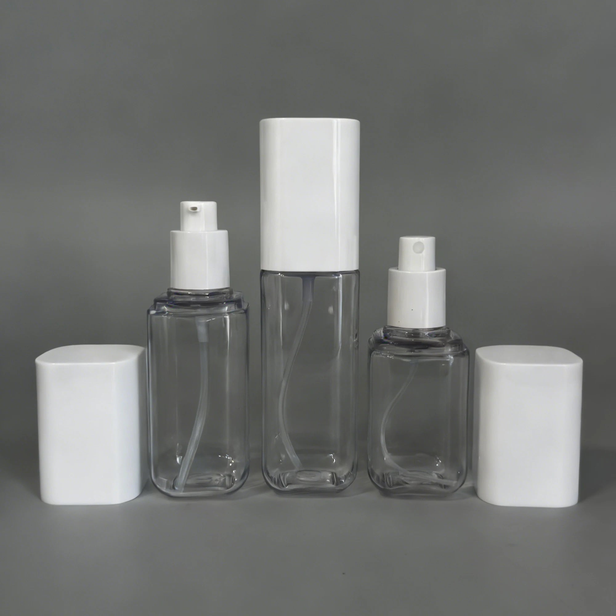 Refillable Skincare & Wigs Shampoo Packaging Set for Plastic Bottles White Pumps Sprays 100ml 120ml Toner Lotion Cream 888J - 图片 3
