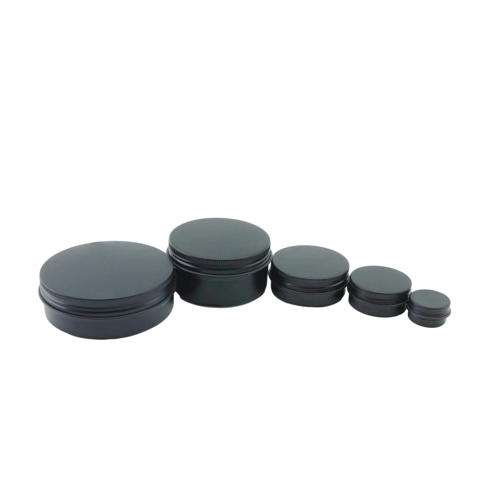 10g 50g 60g 100g 120g Custom Metal Black Aluminum Tin Box Can Jars for Candle Wax Shampoo Beard Oil Jar - 图片 4