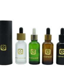 Luxury 30ml 5ml 10ml 15ml 20ml 30ml 50ml Matte Black Essential Oil Serum Glass Dropper Bottle with Cosmetic Packaging Paper Box