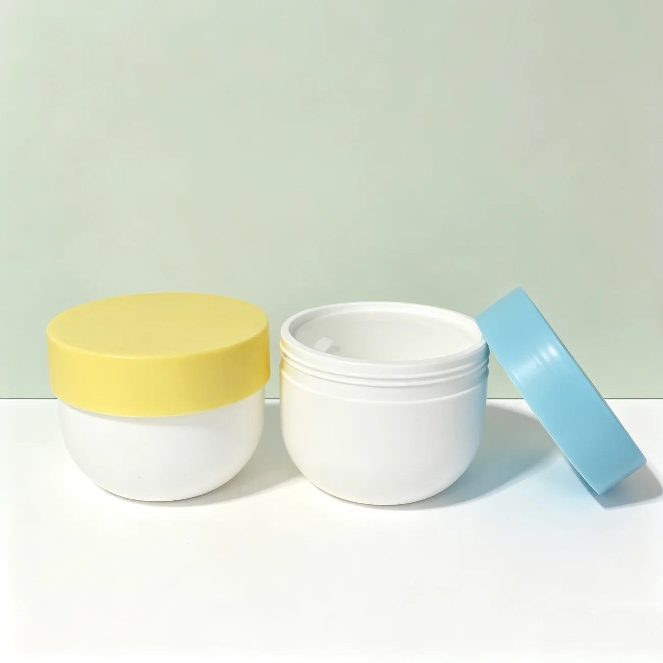 150ml 200ml 250ml 300ml Custom logo Cream Plastic Jar Candy-colored Lid Cosmetic Mask Lotion Packaging Jar - 图片 6