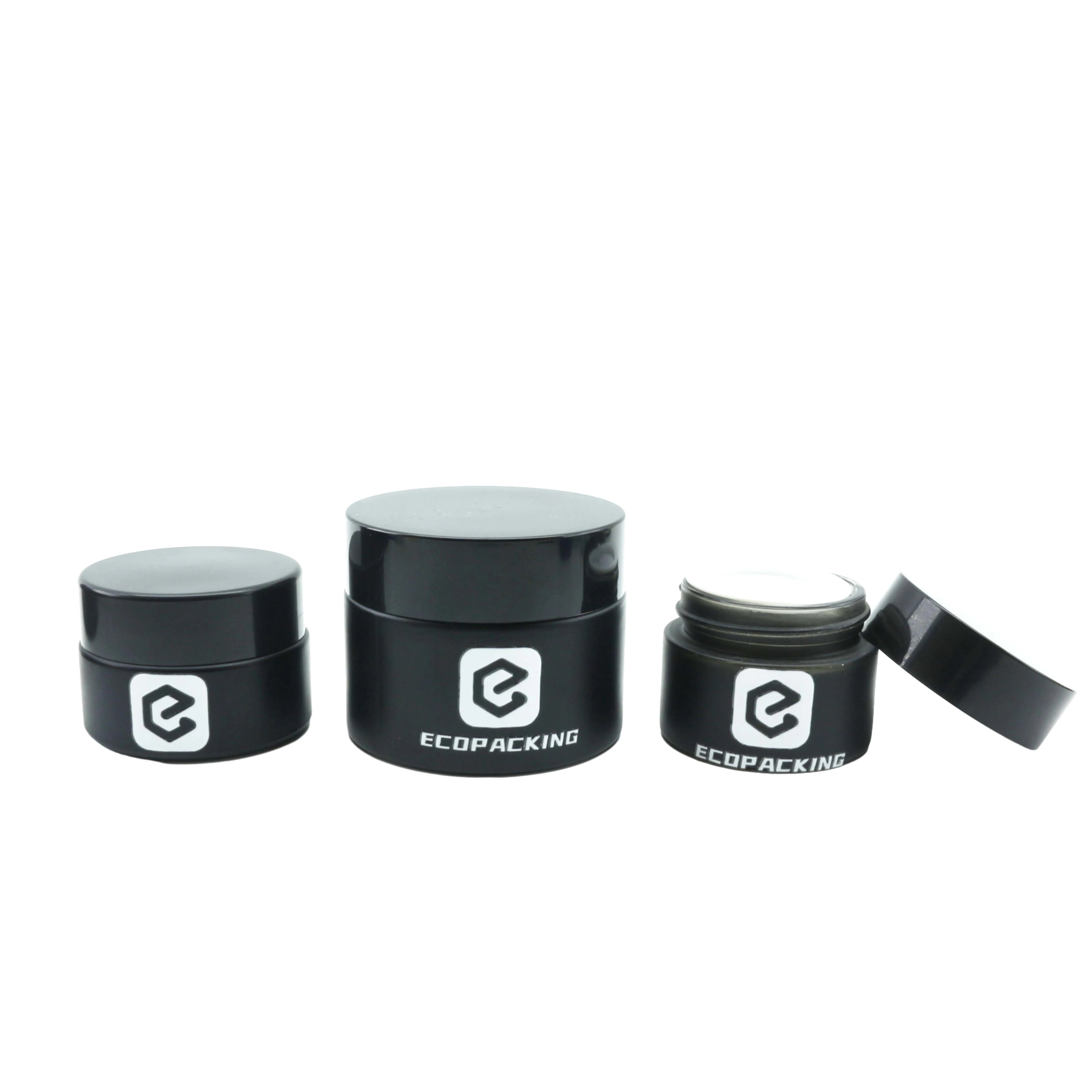 Eco 5g-250g Shine Black Matt Black Cream Glass Jars with Lids for Face Cream & Mascara - 图片 6