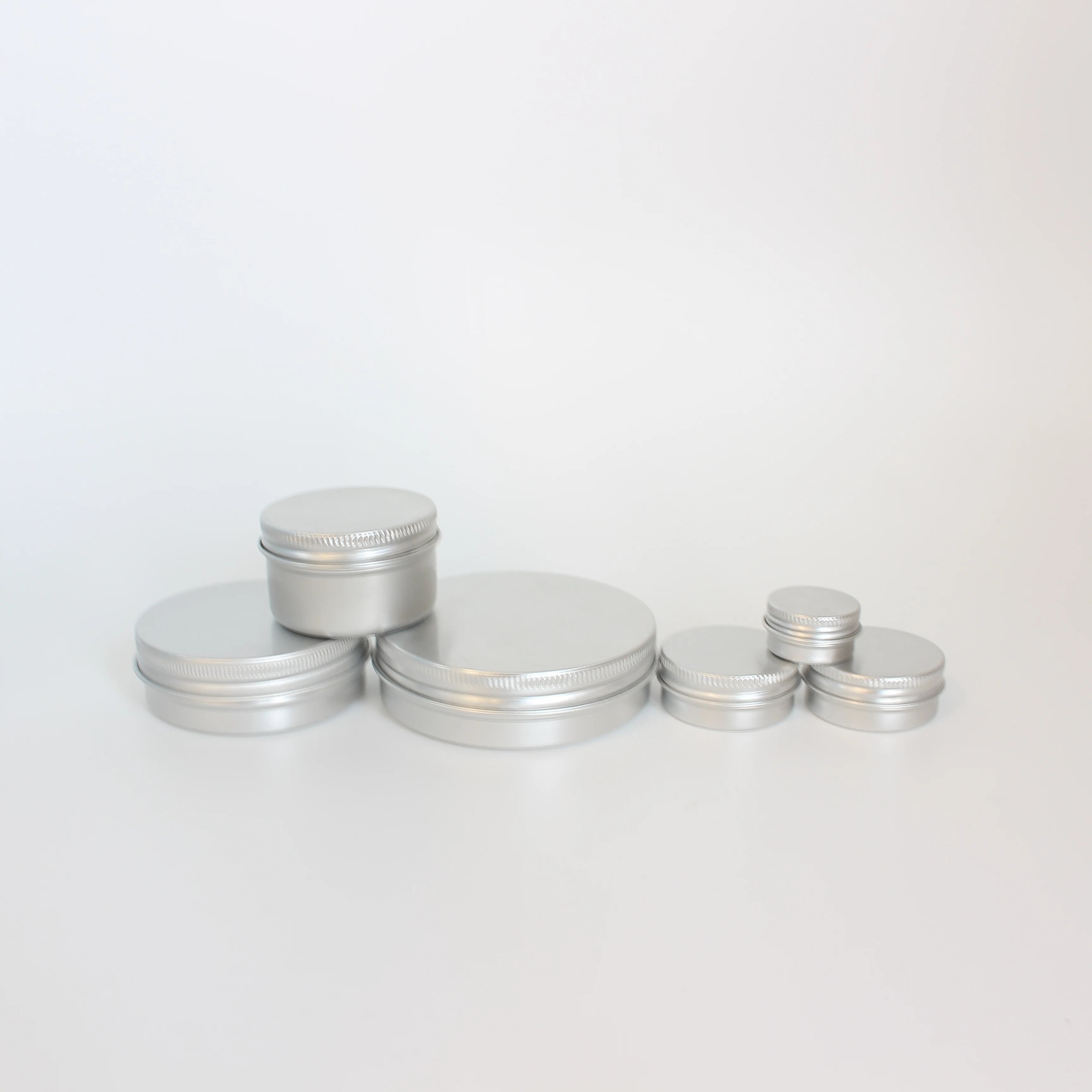 Round Screw Cap Aluminum Jar Metal Tin Can Soap Jar Lip Balm Cosmetic Candle Containers 10ml 50ml 60ml 100ml 120ml 150ml 200ml - 图片 5