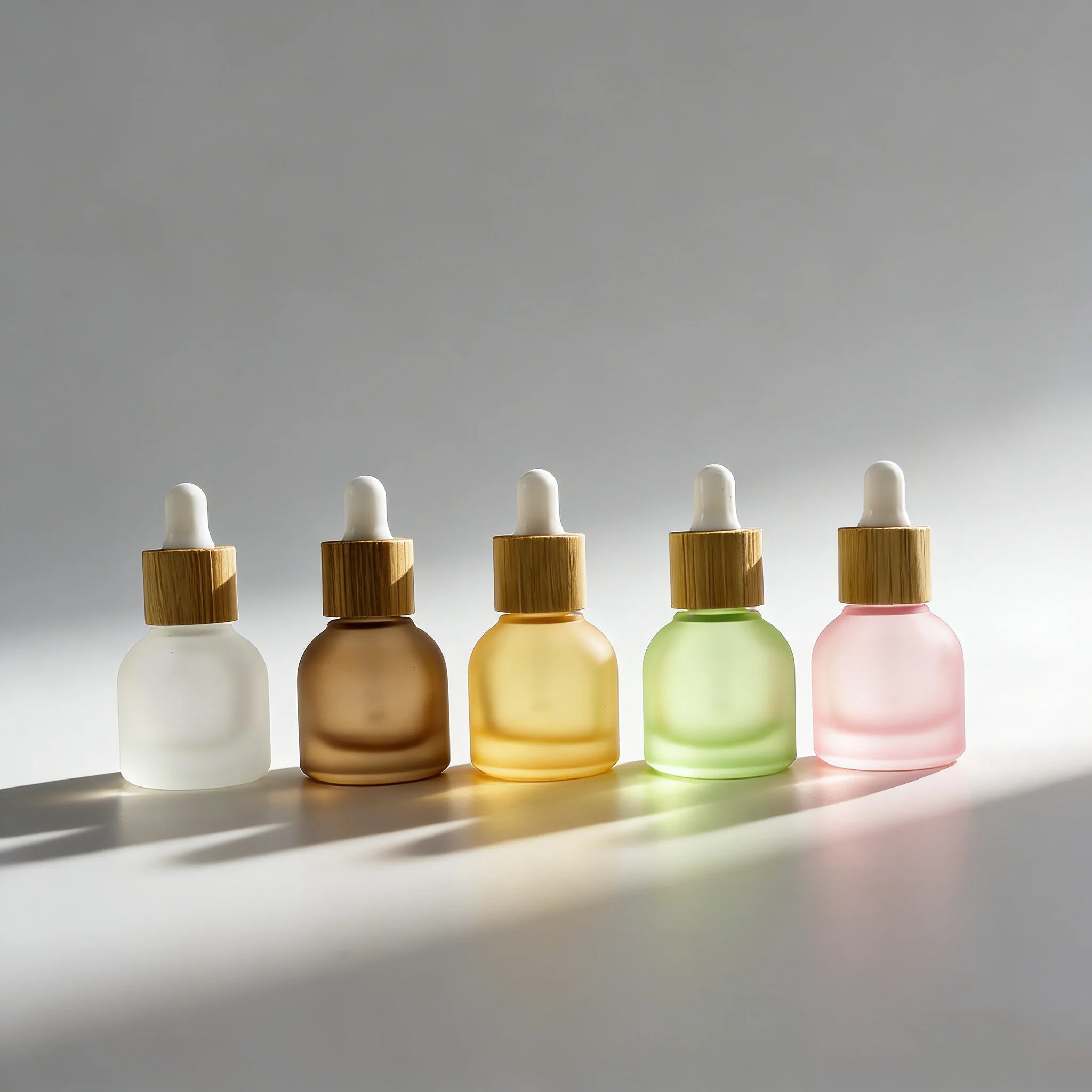10ml Portable Bamboo Lid Dropper Bottle Travel Cosmetic Dispenser for Essential Oils Lotions Serums