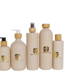 Biodegradable Custom 250ml 300ml 500ml Wheat Straw Bottle Surface Squeeze Shampoo With Flip Top Cap