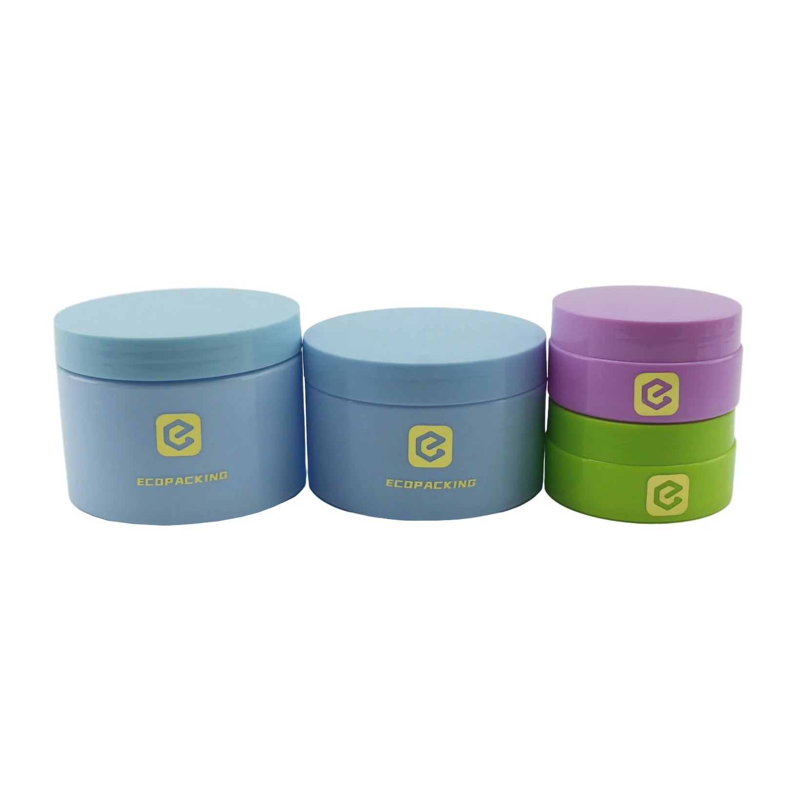 Custom Colored Green Blue pink Plastic Jars Cosmetic Container Face Cream PET Jars - 图片 2