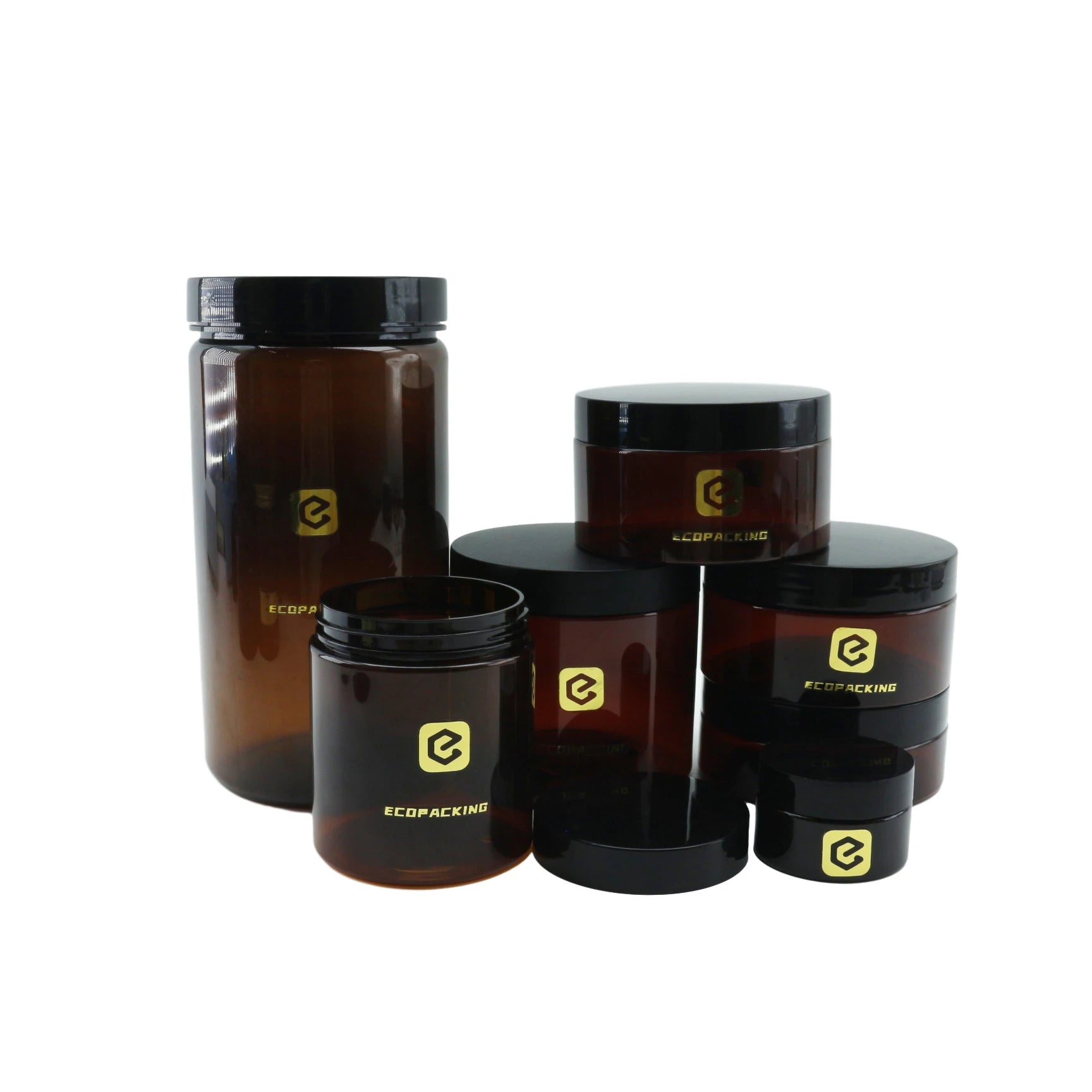 30g 50g 100g 120g 150g 200g 300g 500g 1000g Amber Brown Pet Plastic Jar Food Grade for Spice Tea Kitchen Powder - 图片 2