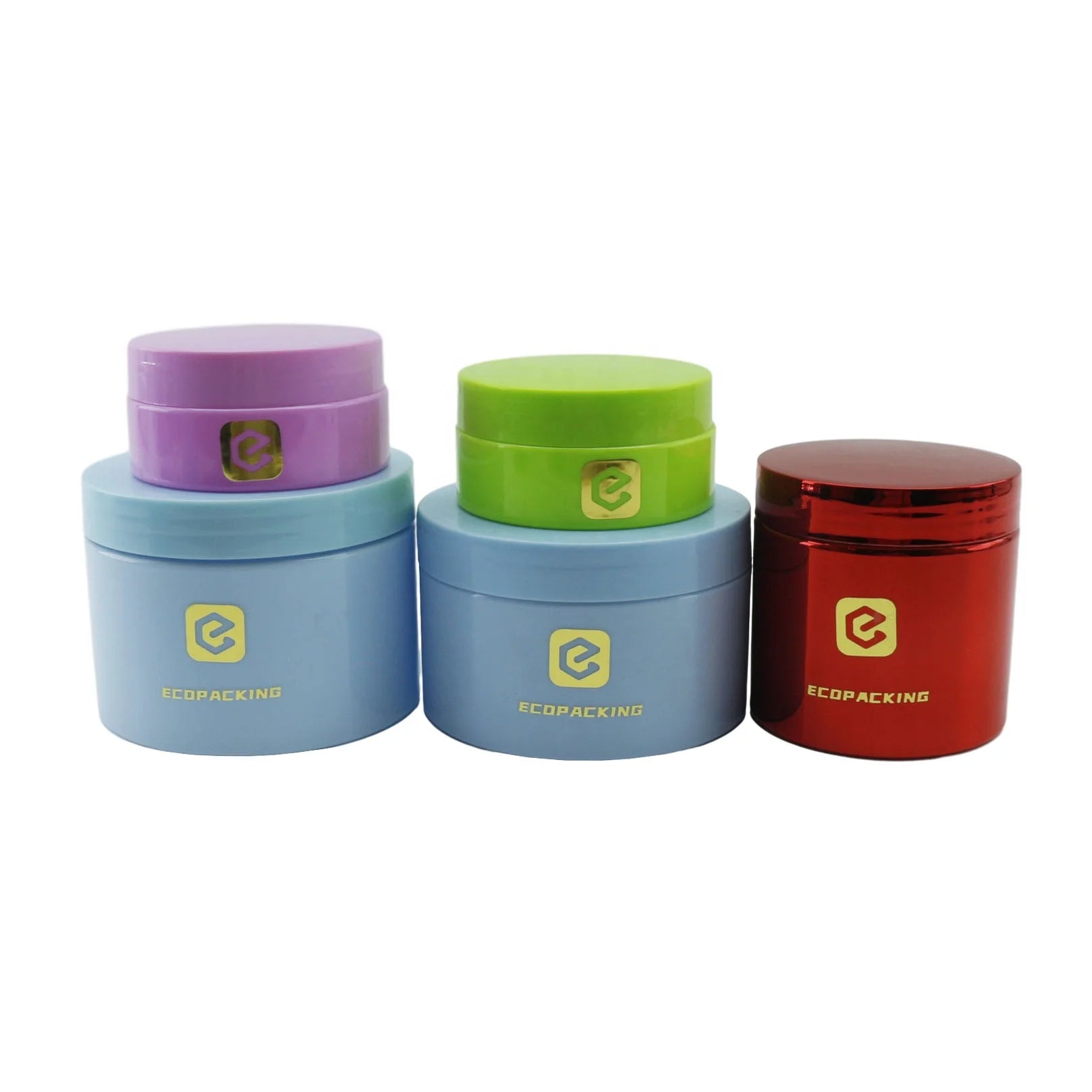 Custom Colored Green Blue pink Plastic Jars Cosmetic Container Face Cream PET Jars - 图片 4