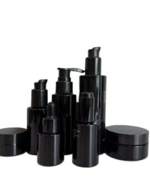 Empty Black UV 30ml 50ml 100ml Glass Eye Cream Jar and Bottle with Dropper Pump for Cosmetic Packaging