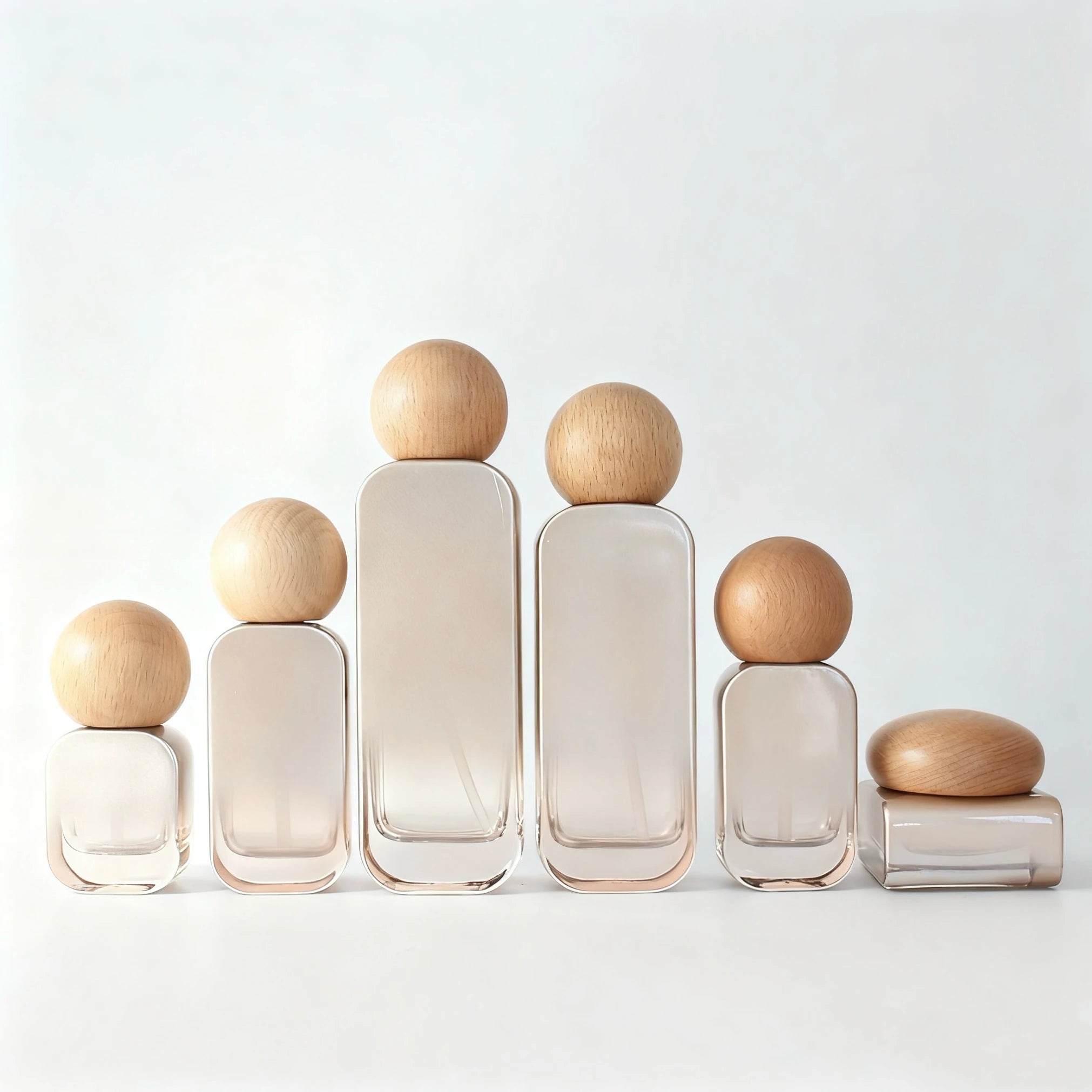 New Design Skin Care Set Packaging 20ml 30ml 50ml 100ml 120ml Glass Lotion Bottles With Pump Cream Glass Jar With Bamboo Lid - 图片 3