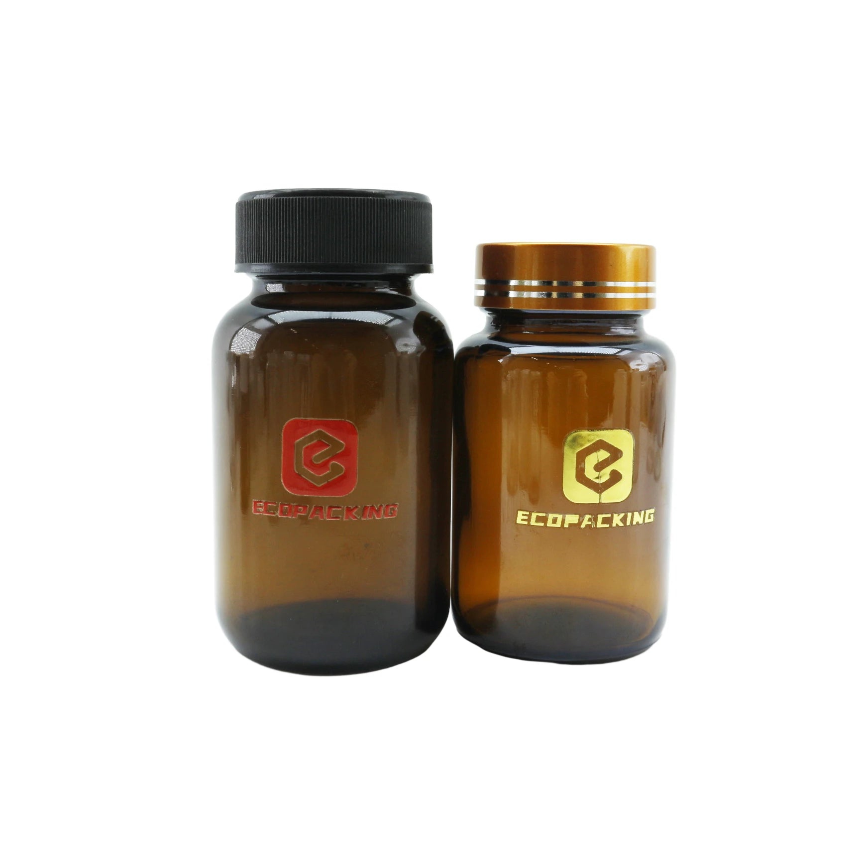 100ml clear Frosted Food Grade Supplement Food Grade Glass Bottle for 60pcs Capsules with Lid Custom OEM - 图片 3