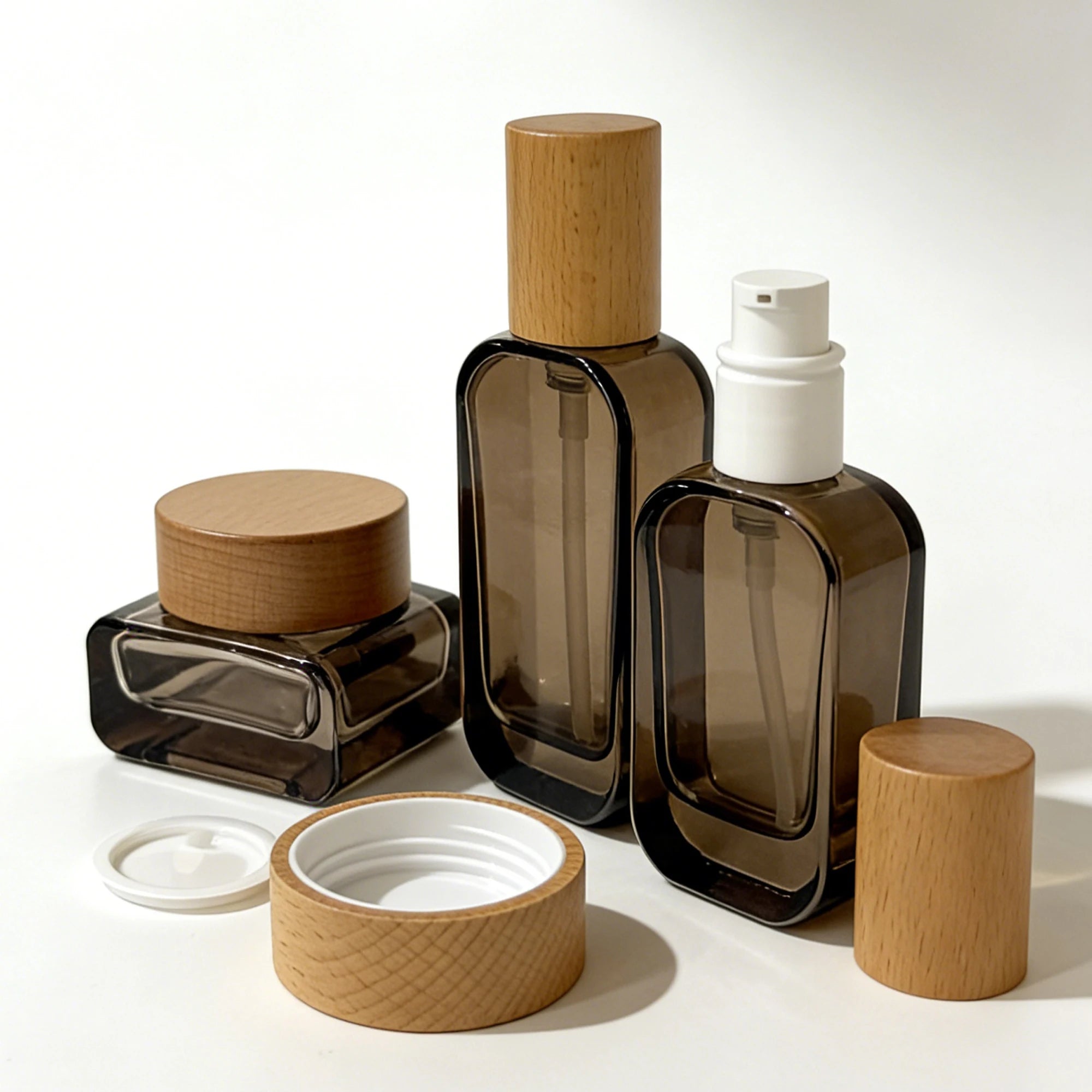 High-grade Skin Care 30ml 50ml 100ml 120ml Gradient Orange Cosmetic Lotion Pump Foundation Glass Bottles Jars Set Face Cream - 图片 2